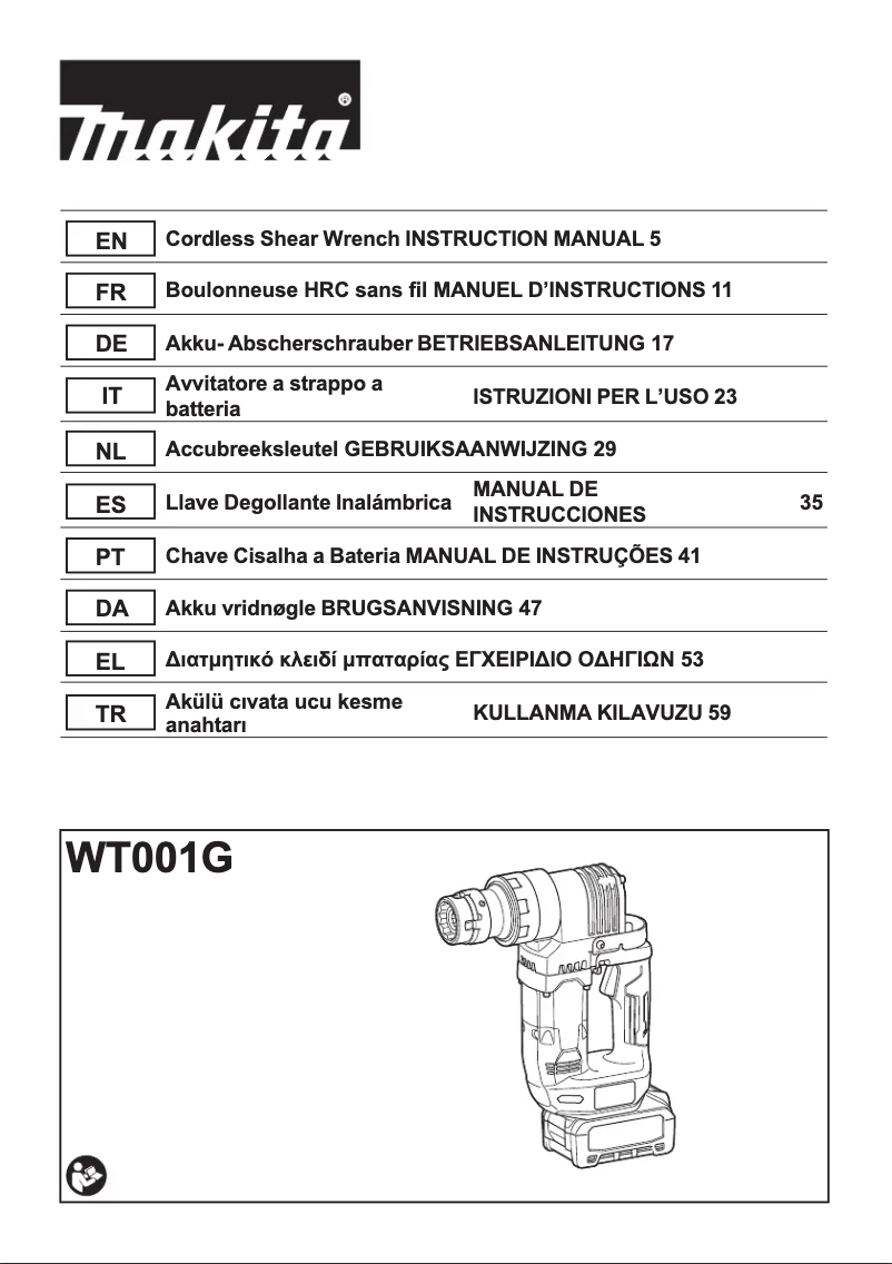 Página 1 del manual Manual de usuario Makita WT001G