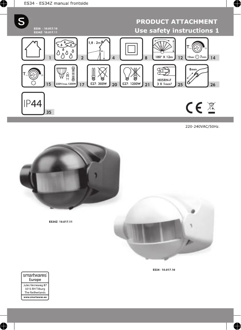 Página 1 del manual Manual de usuario Smartwares ES34Z