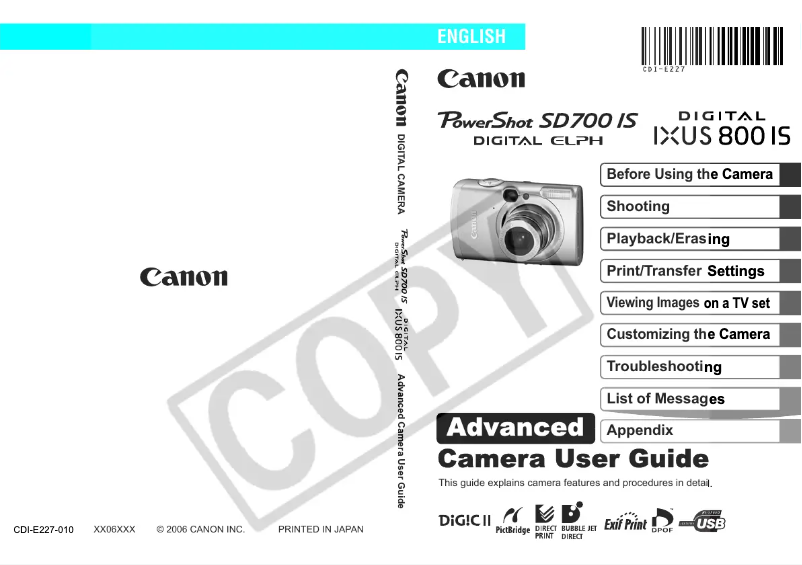 Página 1 del manual Manual de usuario Canon PowerShot SD700 IS