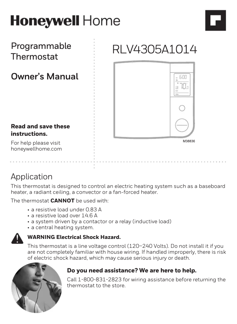 Página 1 del manual Manual de usuario Honeywell RLV4305A1000/U1