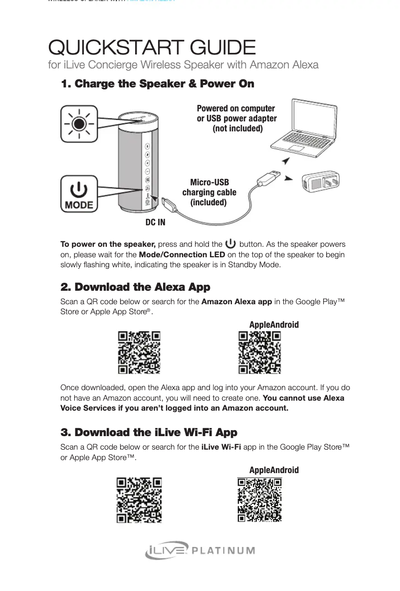 Imagen de la primera página del manual del dispositivo Platinum ISWFV387