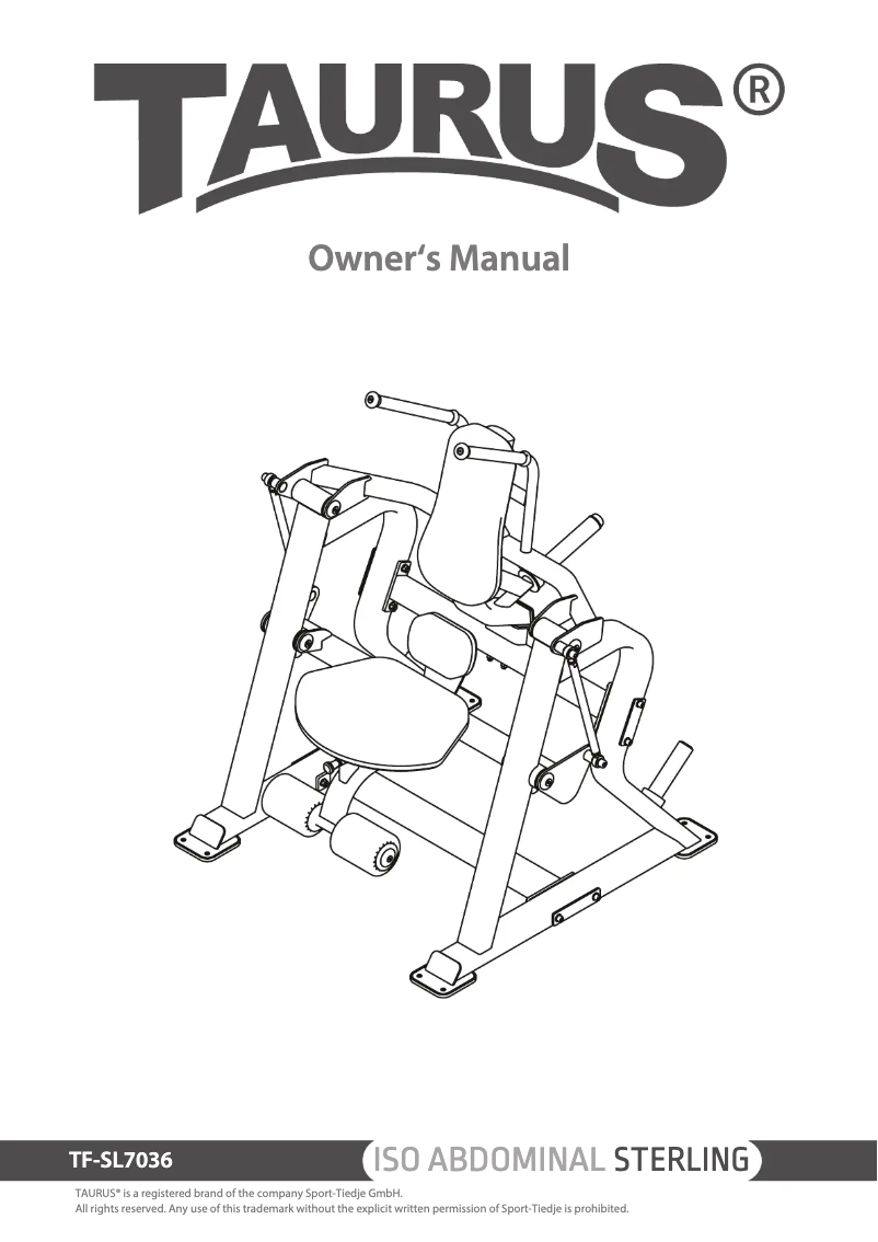 Página 1 del manual Manual de usuario Taurus Iso Row Sterling