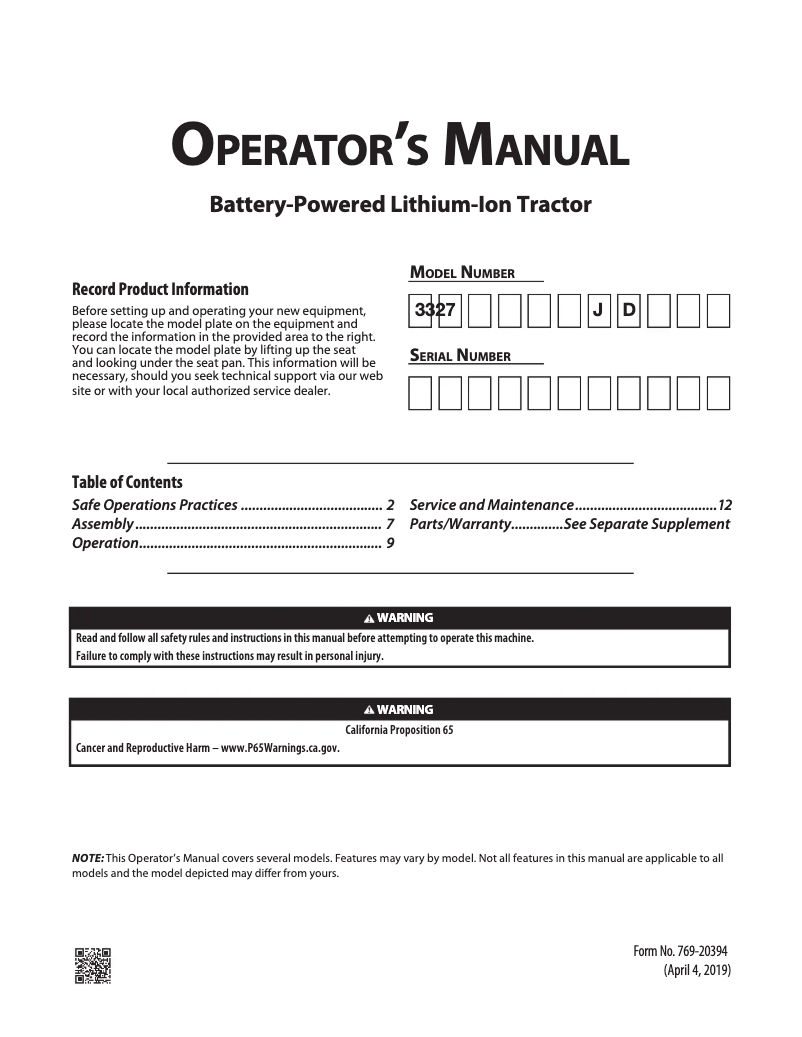 Imagen de la primera página del manual del dispositivo CMXGRAM1130049