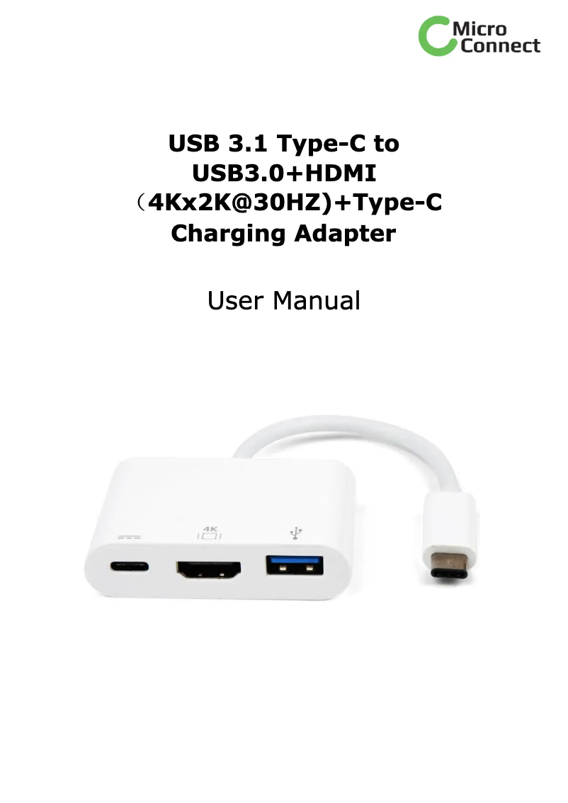 Página 1 del manual Manual de usuario Micro Connect USB3.1CCOM2