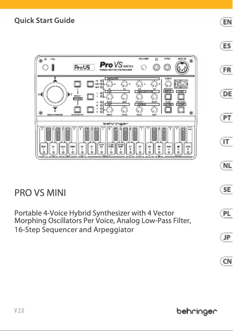 Página 1 del manual Manual de usuario Behringer PRO-VS MINI
