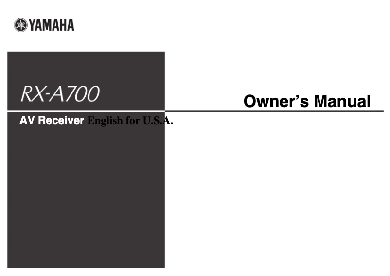 Página 1 del manual Manual de usuario Yamaha RX-A700