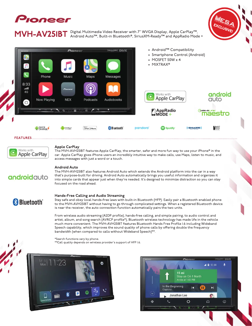 Imagen de la primera página del manual del dispositivo MVH-AV251BT