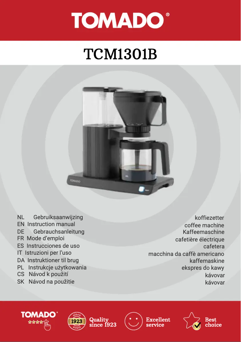 Página 1 del manual Manual de instrucciones Tomado TCM1301B