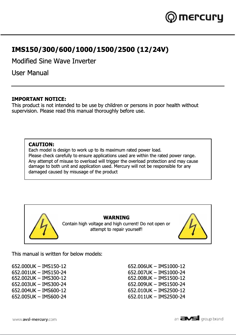 Imagen de la primera página del manual del dispositivo IMS600