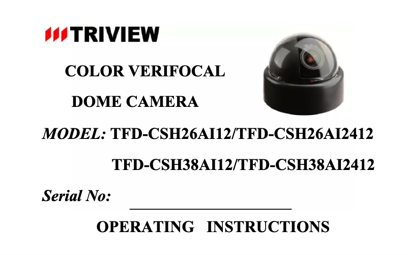 Imagen de la primera página del manual del dispositivo TFD-CSH38AI12