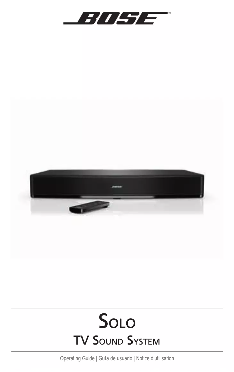 Página nº 1 - Manual de usuario Bose Solo TV Sound System