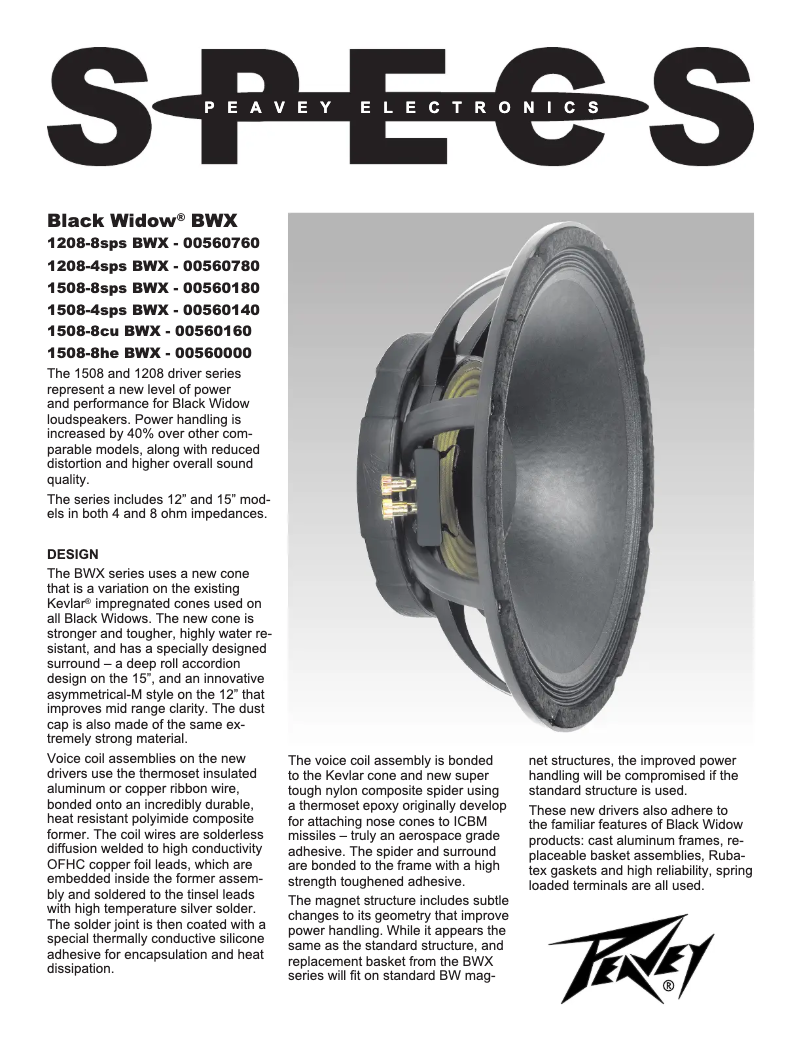 Imagen de la primera página del manual del dispositivo Black Widow 1508-8