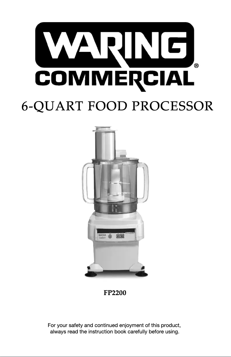 Página 1 del manual Instrucciones / montaje Waring Commercial FP2200
