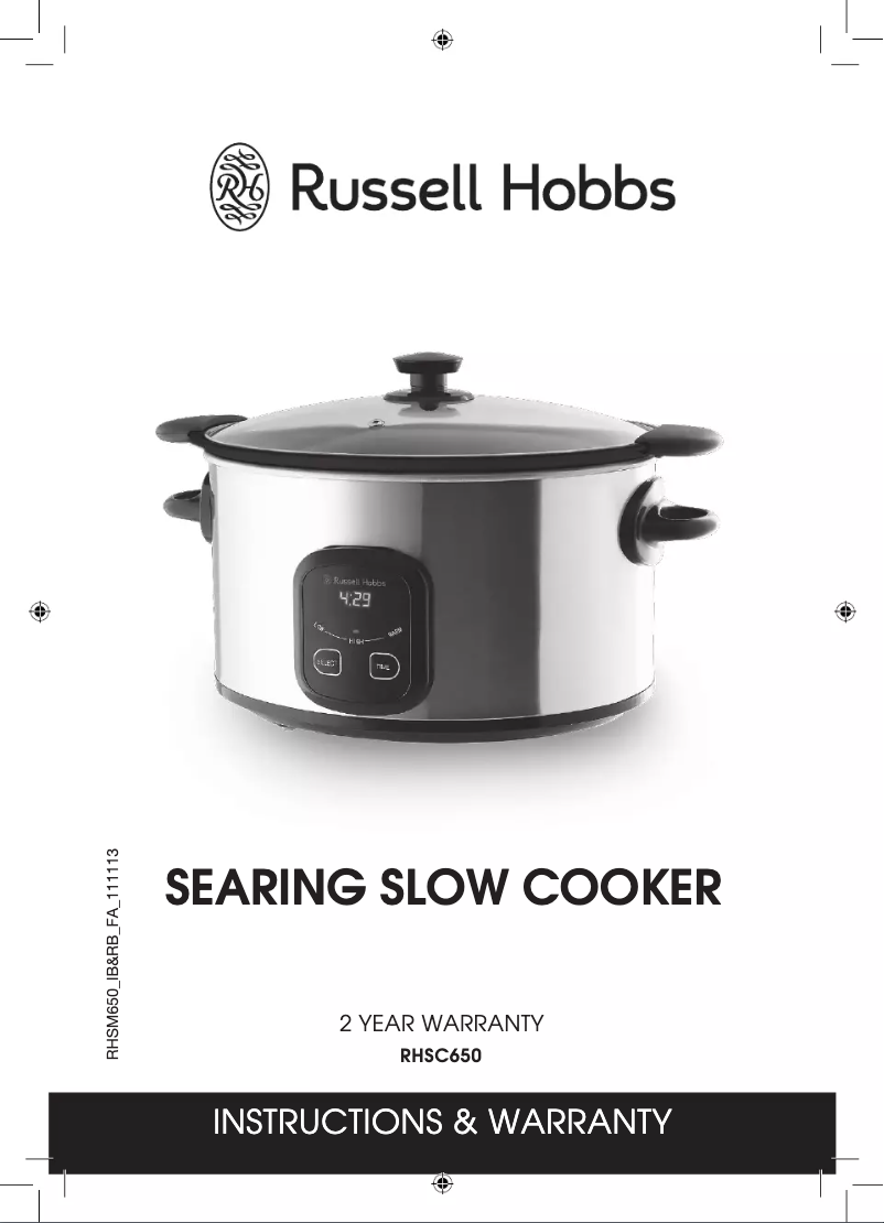 Página nº 1 - Manual de usuario Russell Hobbs RHSC650