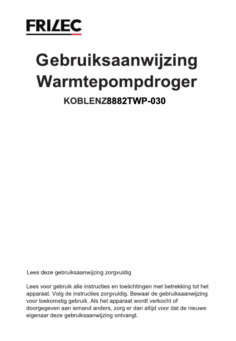 Página 1 del manual Manual de usuario Frilec KOBLENZ8882TWP-030