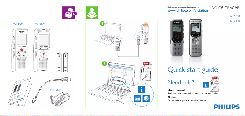 Página 1 del manual Manual de usuario Philips Voice Tracer DVT2000