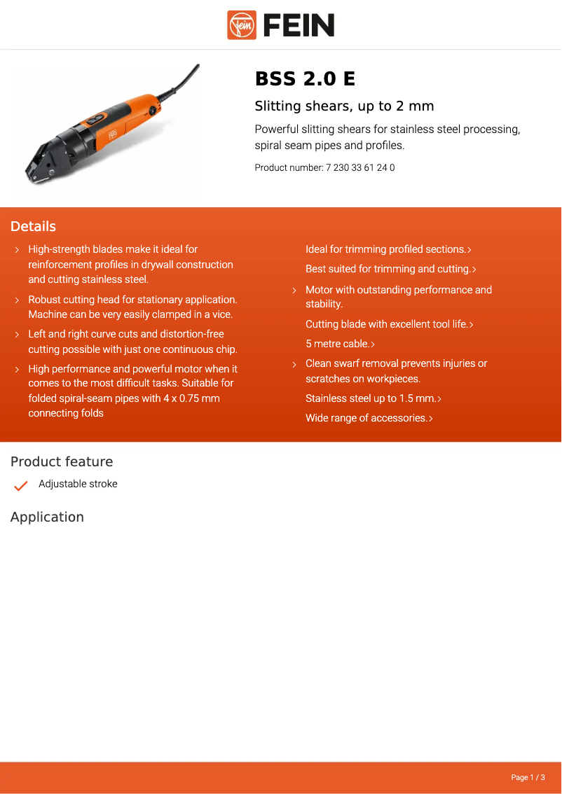 Imagen de la primera página del manual del dispositivo BSS 2.0 E