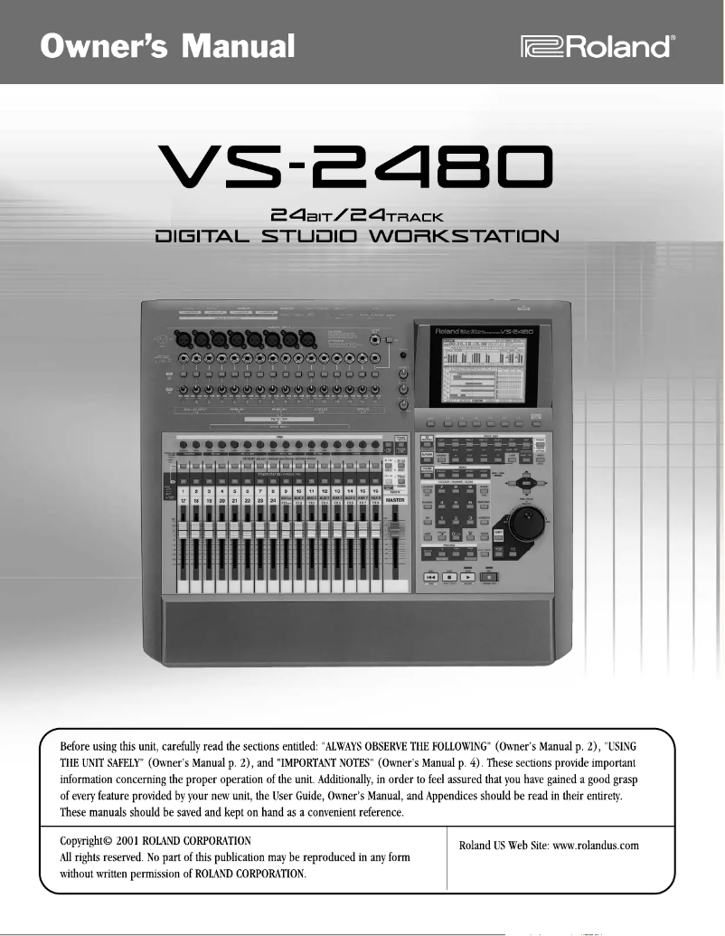 Página 1 del manual Manual de usuario Roland VS-2480DVD