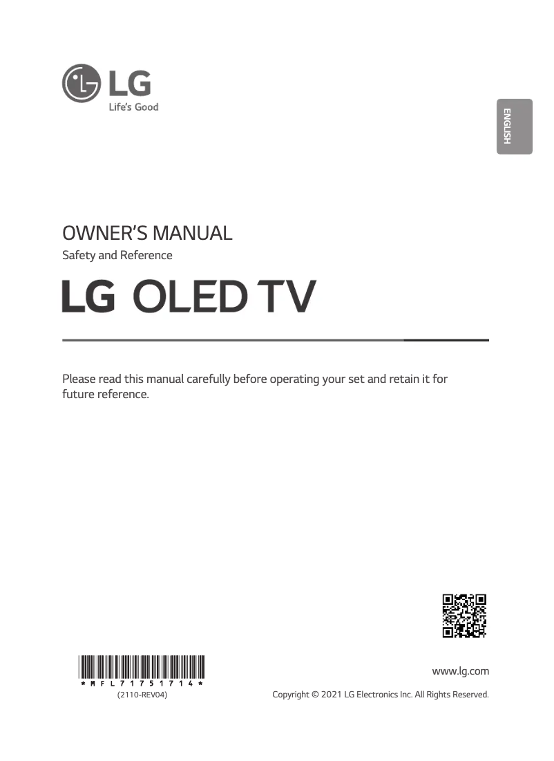Imagen de la primera página del manual del dispositivo OLED55C1PVA