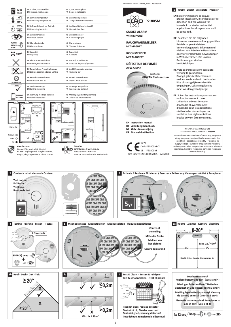 Página 1 del manual Manual de usuario Elro FS180521M
