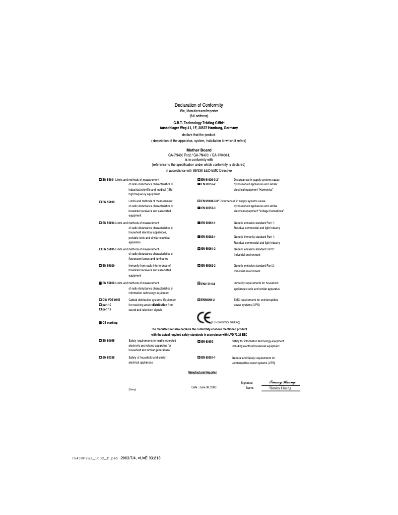 Página 1 del manual Manual de usuario Gigabyte GA-7N400 Pro2
