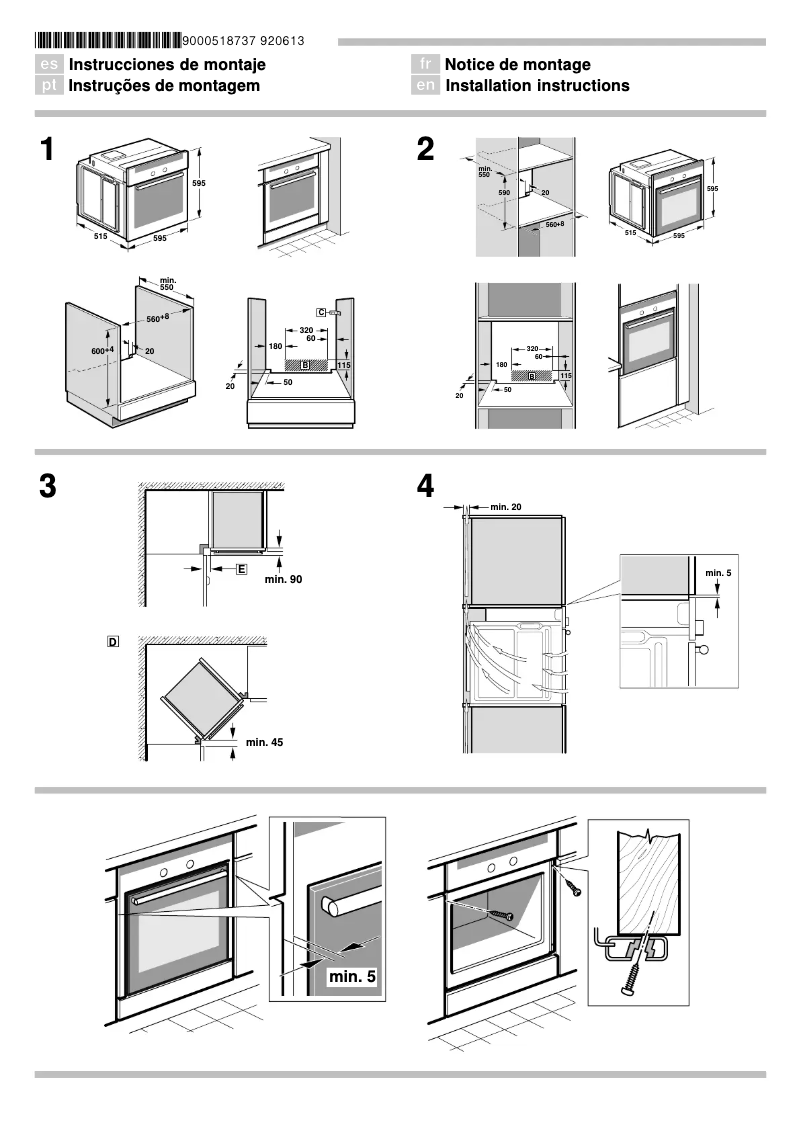 Imagen de la primera página del manual del dispositivo HB64BC550F