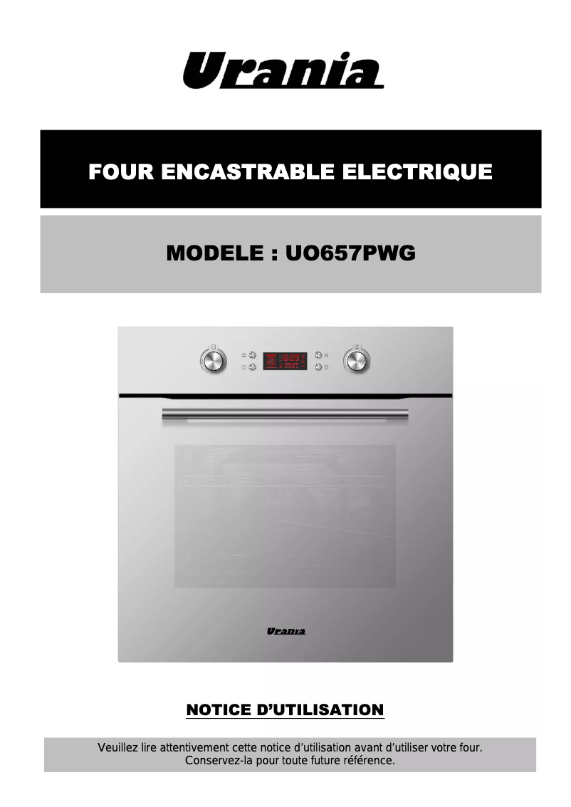 Página 1 del manual Manual de usuario Urania UO657PWG