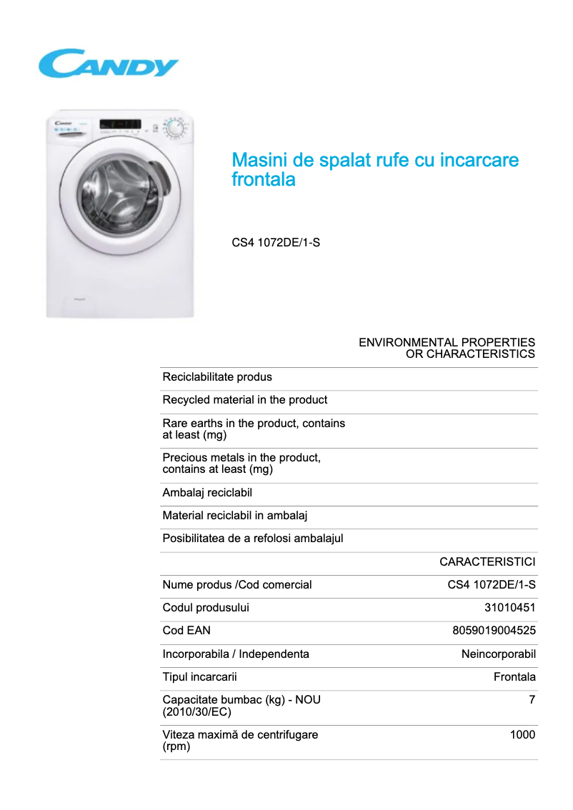 Imagen de la primera página del manual del dispositivo CS4 1072DE/1-S