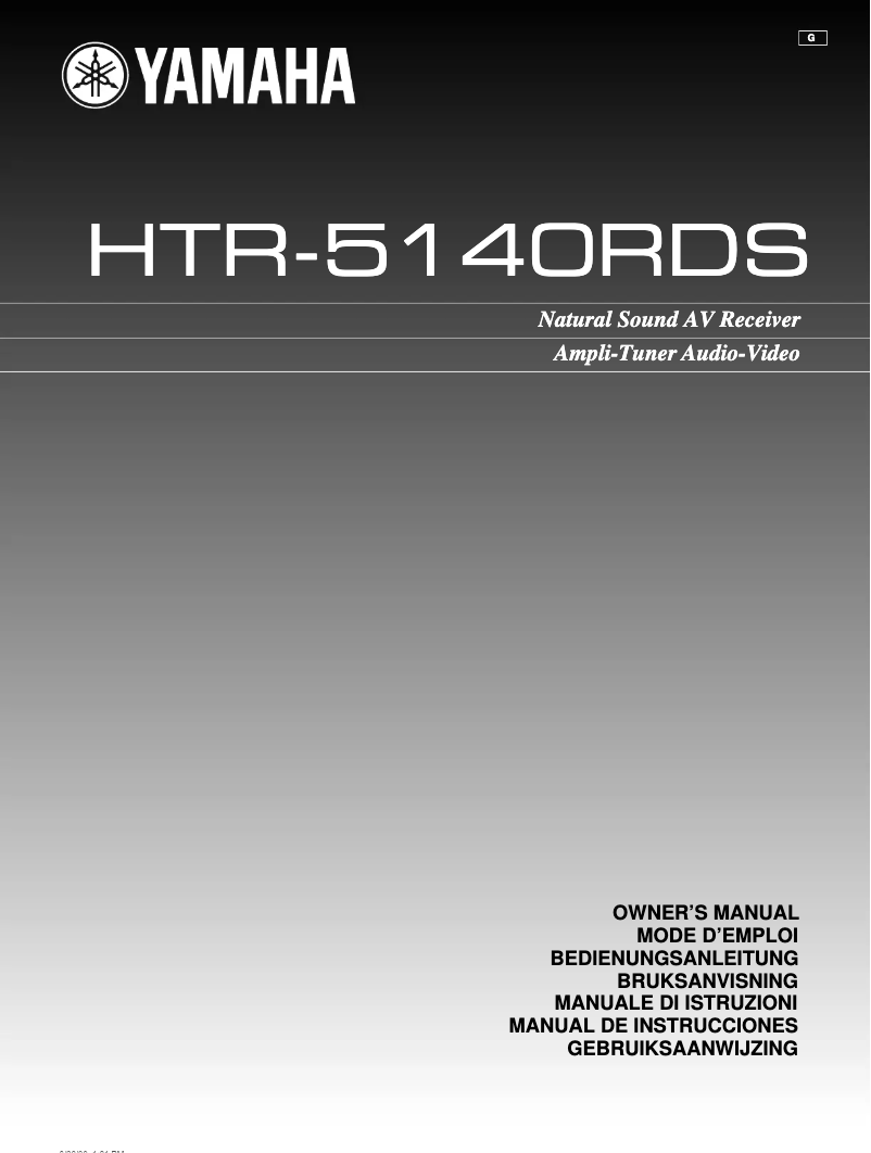 Imagen de la primera página del manual del dispositivo HTR-5140RDS