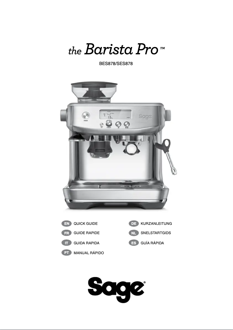 Página 1 del manual Manual de usuario Sage The Barista Pro BES878