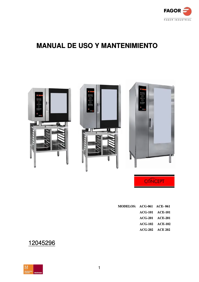 Página 1 del manual Manual de usuario Fagor ACG-201