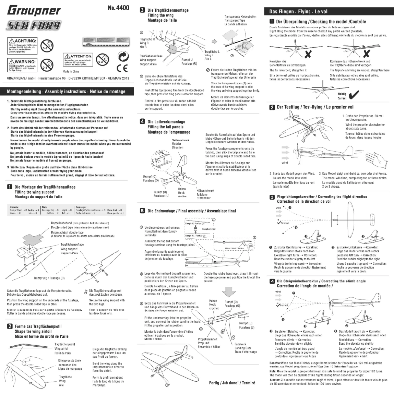 Página 1 del manual Manual de usuario Graupner Sea Fury