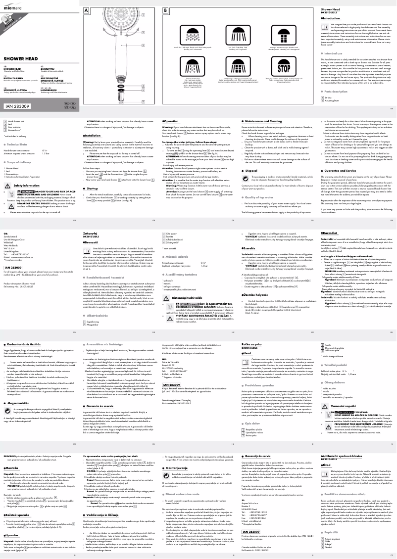 Imagen de la primera página del manual del dispositivo IAN 283009