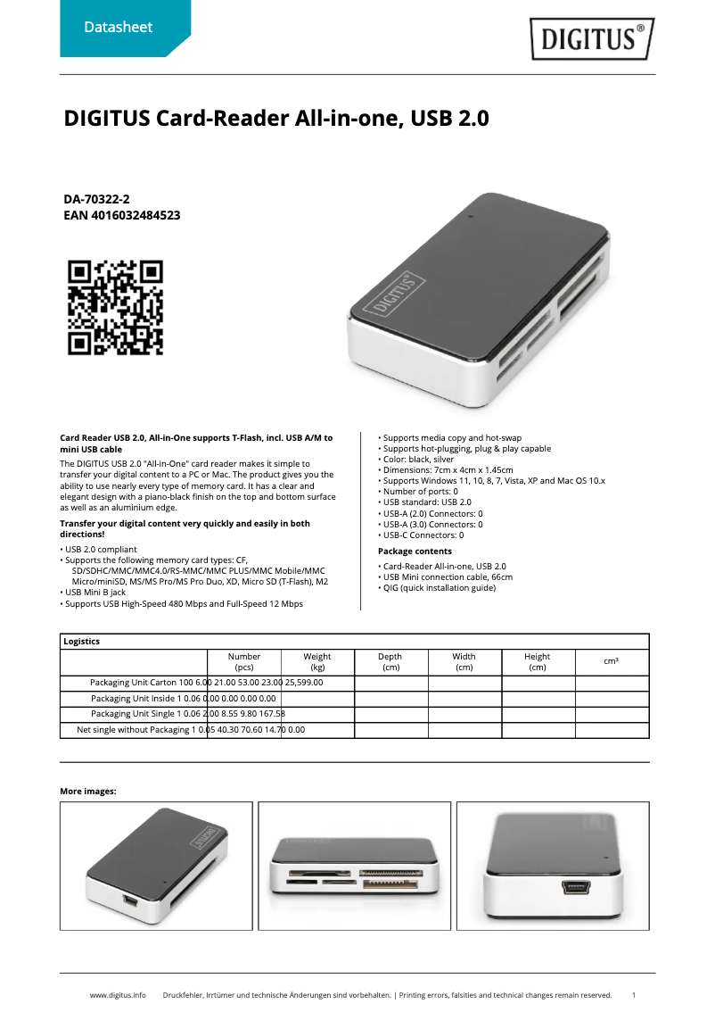 Página nº 1 - Ficha técnica Digitus DA-70322-2