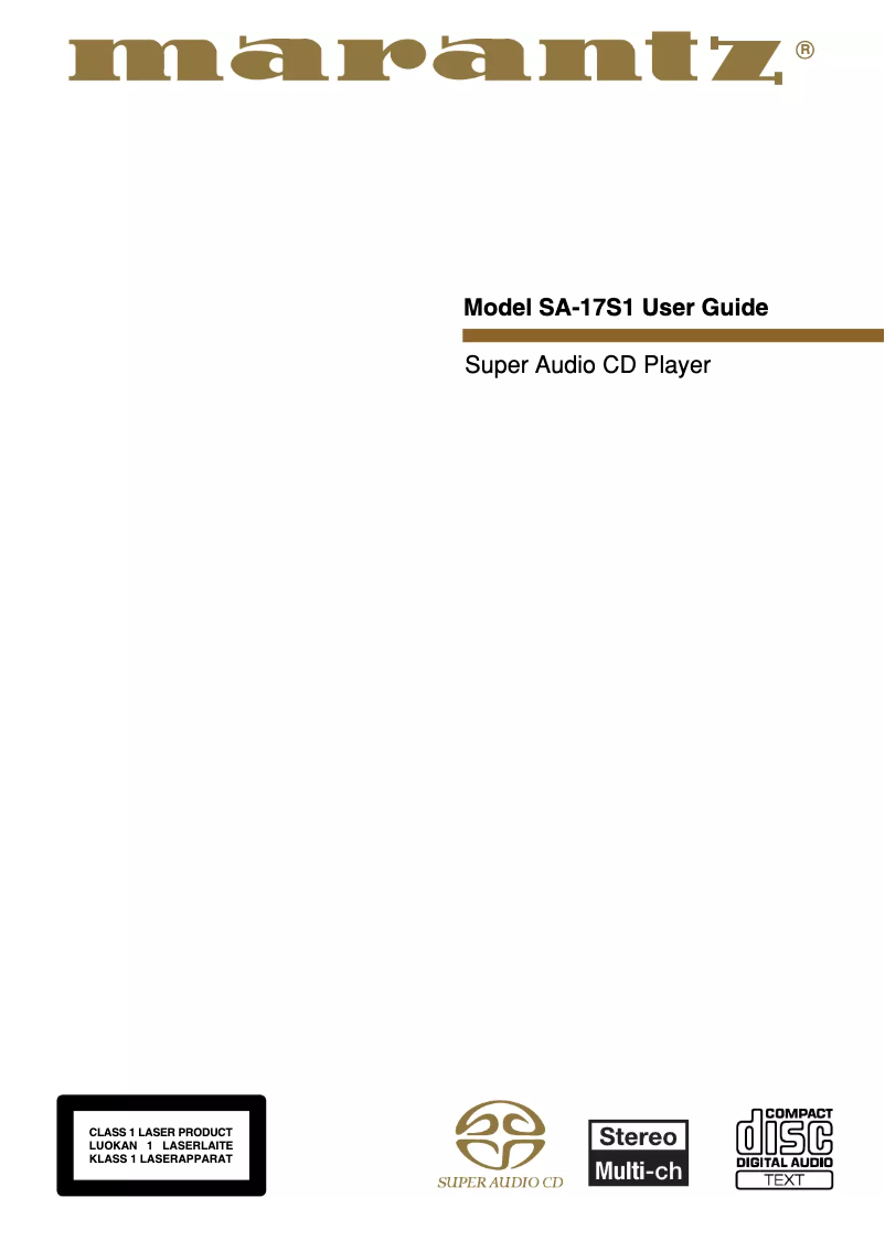 Imagen de la primera página del manual del dispositivo SA-17S1