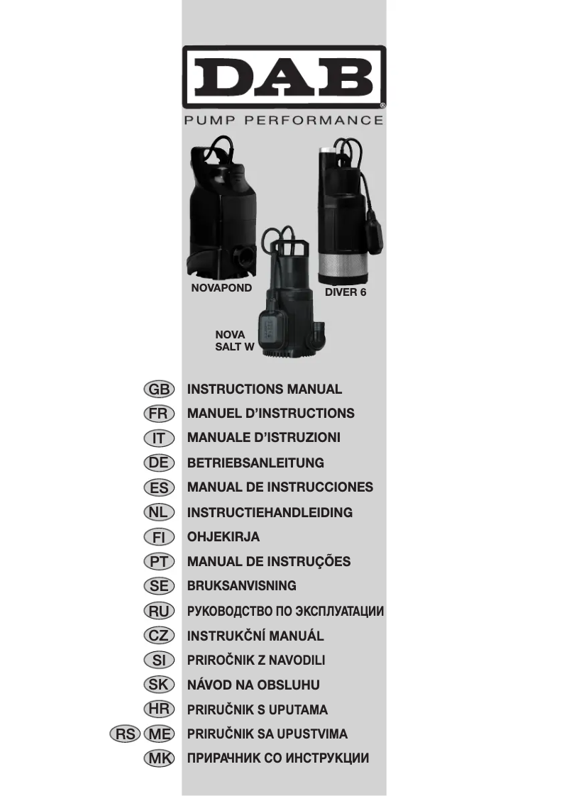 Imagen de la primera página del manual del dispositivo NOVA Salt W