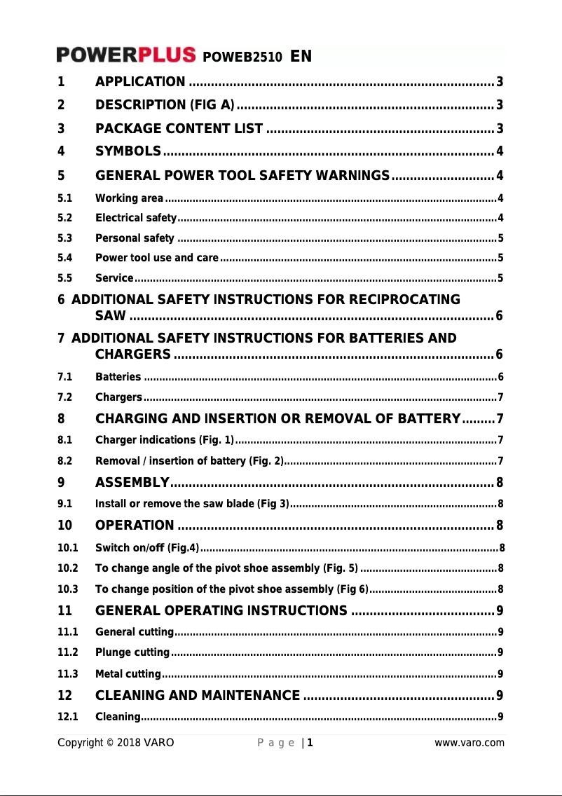 Imagen de la primera página del manual del dispositivo POWEB2510