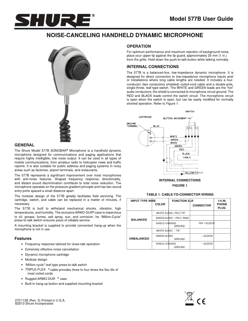 Imagen de la primera página del manual del dispositivo 577B