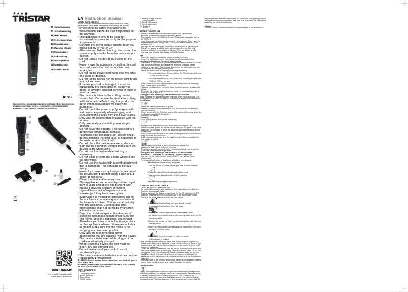 Página 1 del manual Manual de usuario TriStar TR-2568