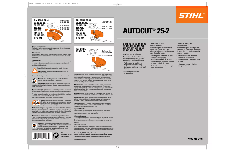 Página 1 del manual Manual de usuario Stihl AutoCut 25-2