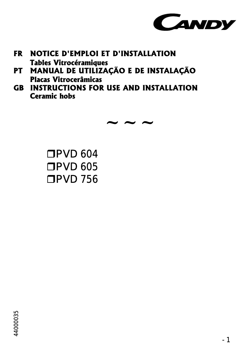 Imagen de la primera página del manual del dispositivo PC PVD 604 X