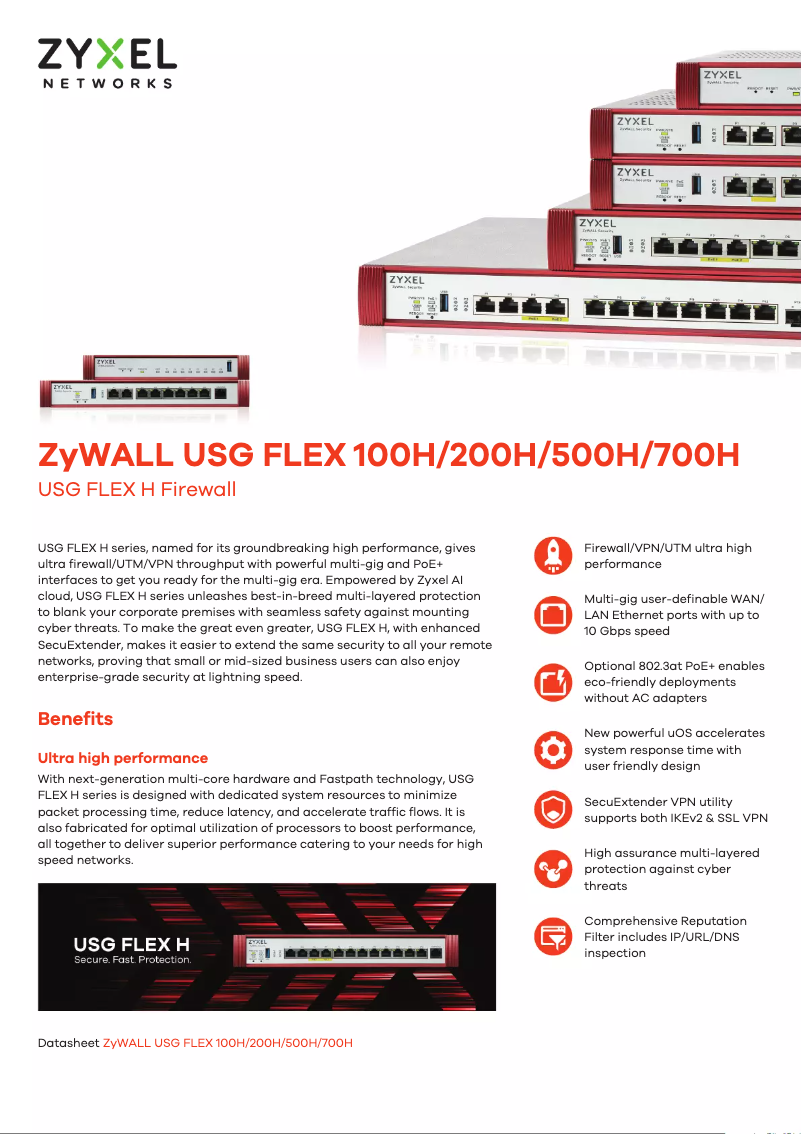 Página nº 1 - Ficha técnica ZyXEL USG Flex 200H
