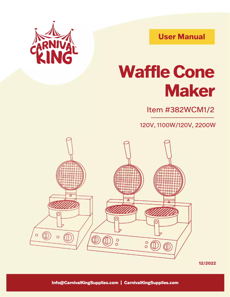 Página 1 del manual Manual de usuario Carnival King WCM1