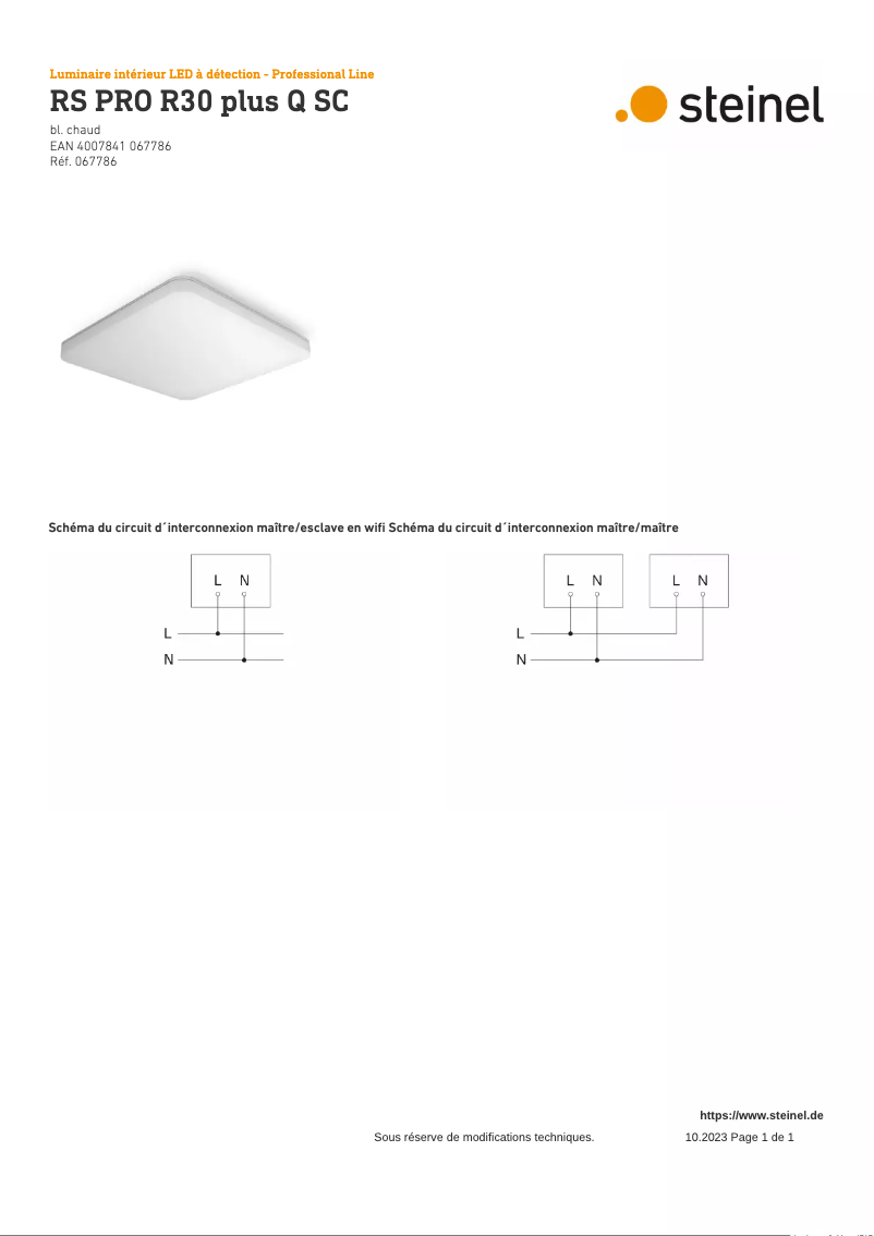 Página 1 del manual Diagrama de cableado Steinel RS PRO R30 Plus Q SC