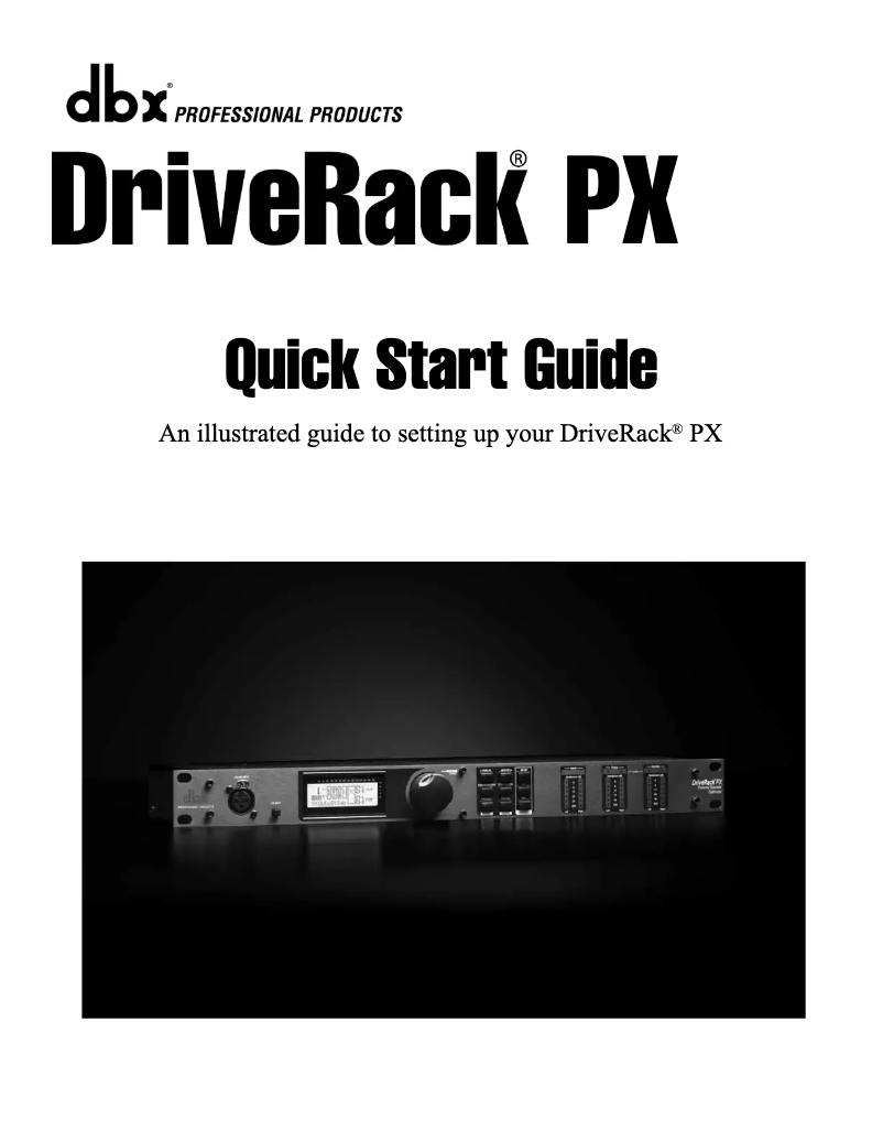 Imagen de la primera página del manual del dispositivo DriveRack PX