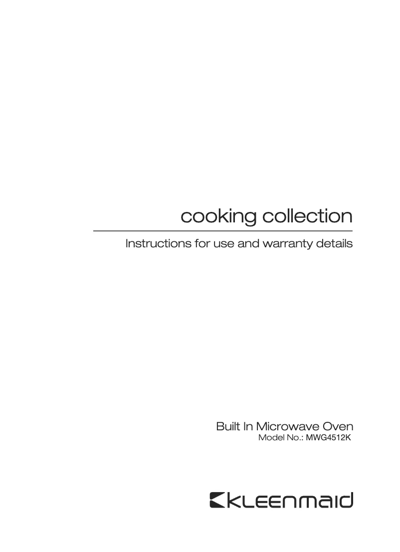 Imagen de la primera página del manual del dispositivo MWG4512K