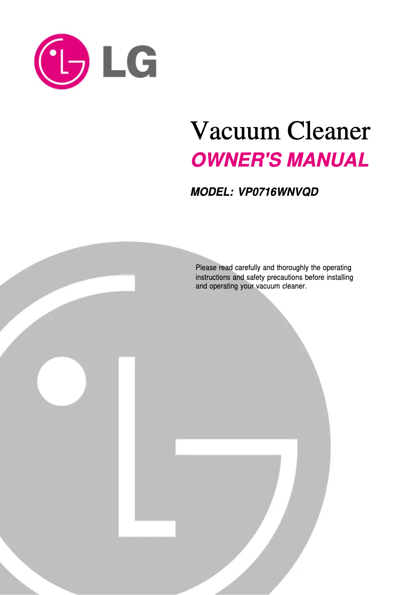 Página 1 del manual Manual de usuario LG VP0716WNVQD