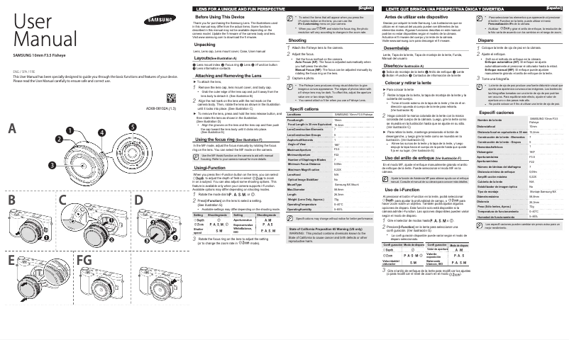 Imagen de la primera página del manual del dispositivo F10ANB