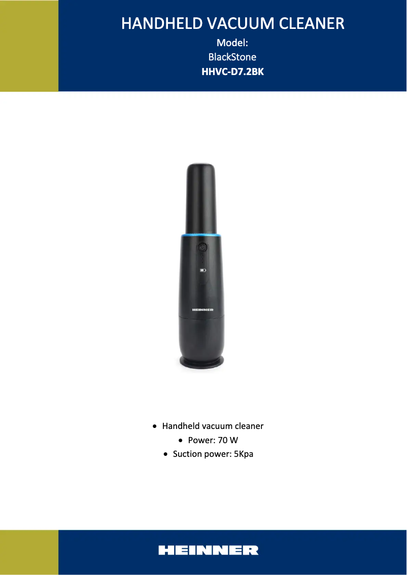 Página 1 del manual Manual de usuario Heinner HHVC-D7.2BK