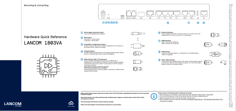 Página 1 del manual Manual de usuario Lancom 1803VA